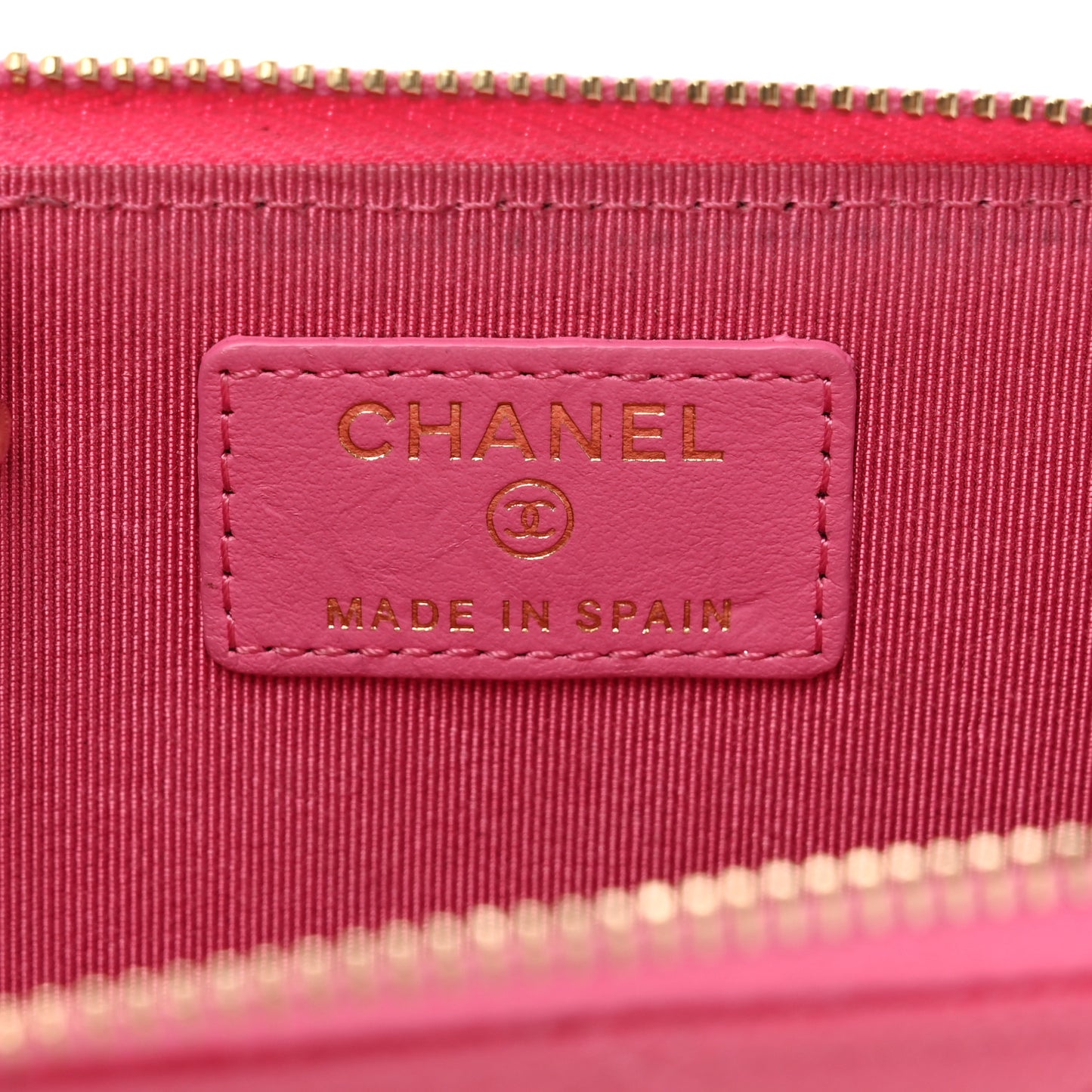 Caviar Quilted Zipped Key Holder Case Pink