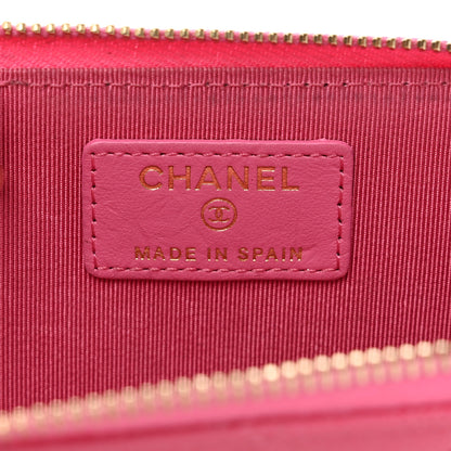 Chanel Caviar Quilted Zipped Key Holder Case Pink 6 of 8