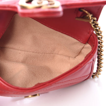 Gucci Calfskin Matelasse GG Marmont 2.0 Coin Purse On A Chain Hibiscus Red 5 of 10