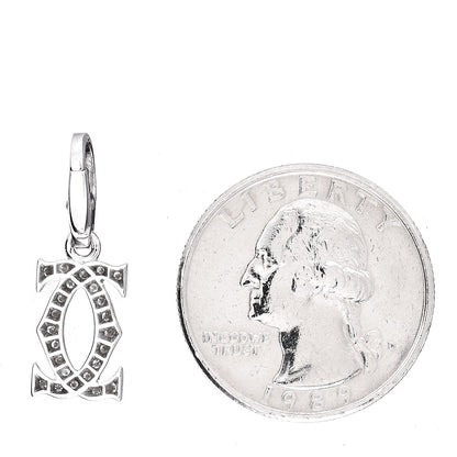 Cartier 18K White Gold Diamond Logo Charm 2 of 3