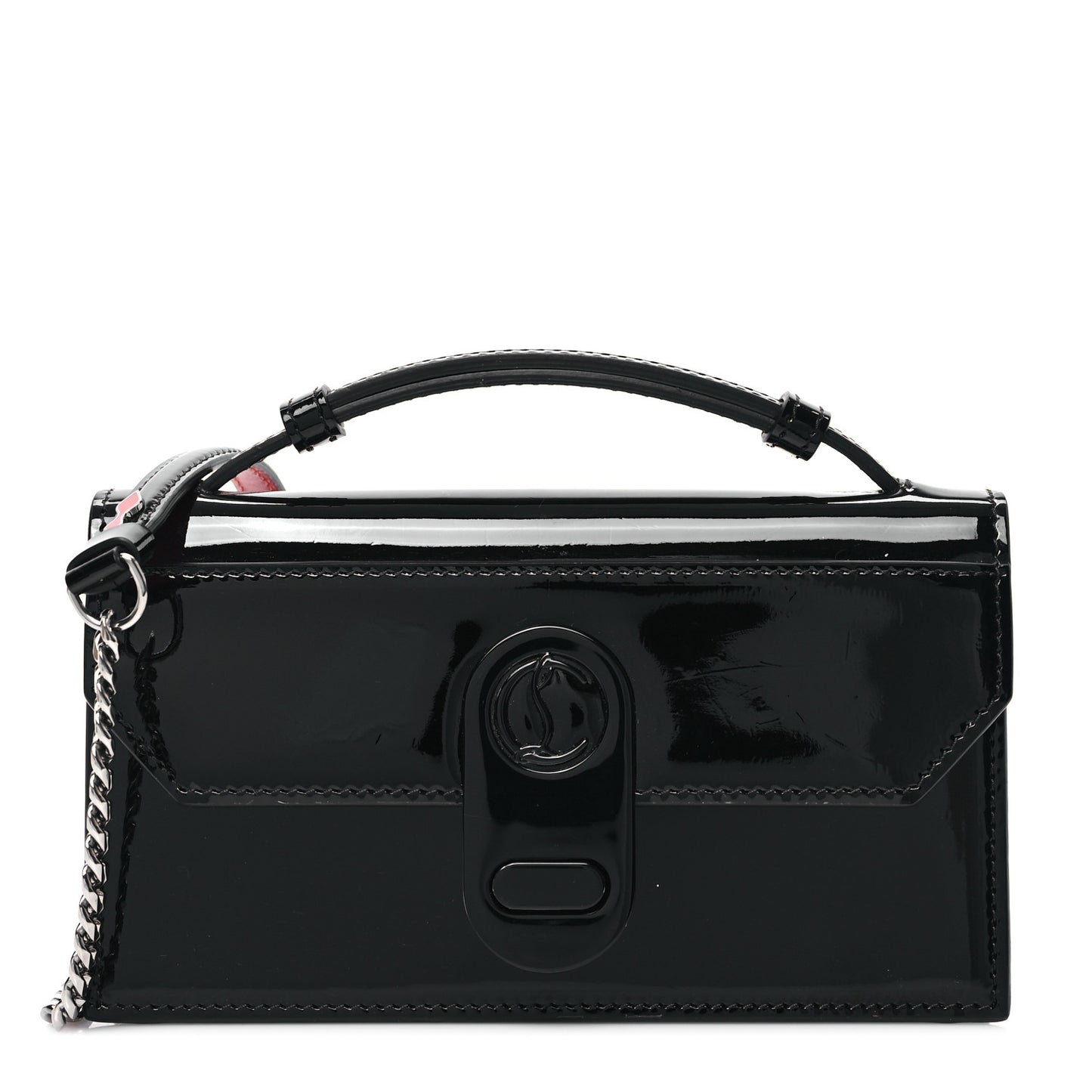 Patent Calfskin Small Elisa Baguette Black