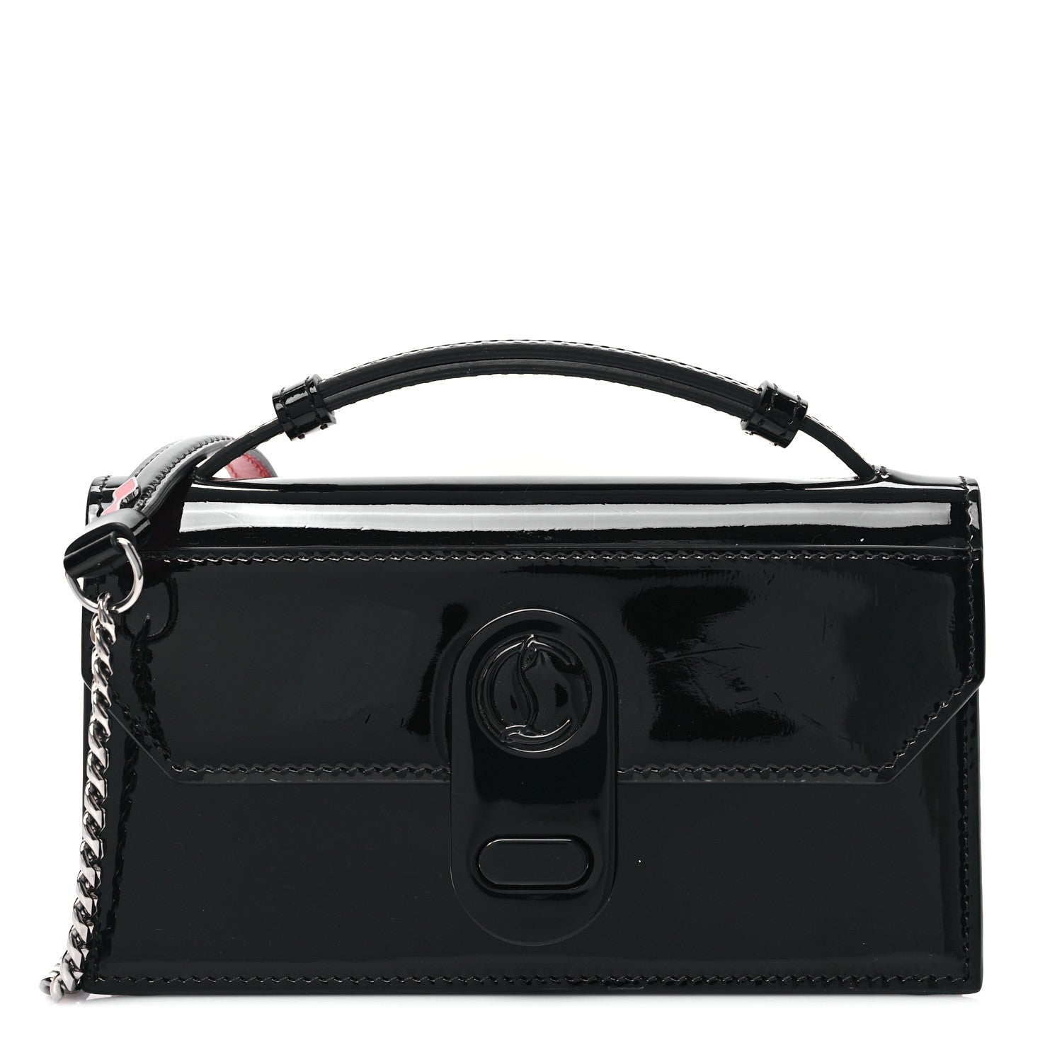 Christian Louboutin Patent Calfskin Small Elisa Baguette Black 1 of 12
