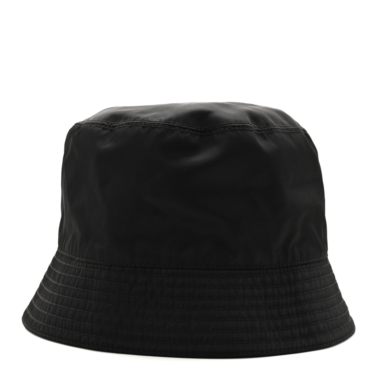 Prada Re-Nylon Metal Triangle Logo Mens Bucket Hat XL Black 1 of 8