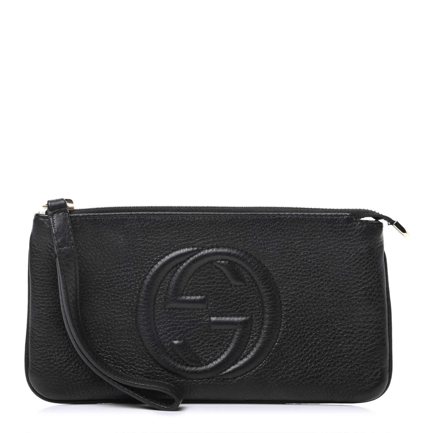 Gucci Pebbled Calfskin Soho Wristlet Black 1 of 9