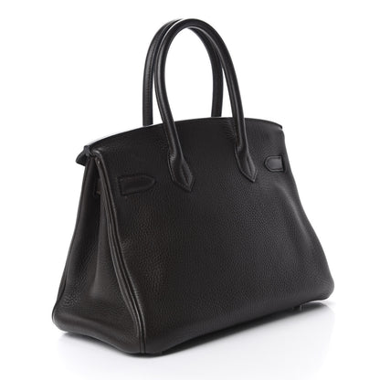 Hermes Taurillon Clemence Birkin 30 Chocolate 3 of 10
