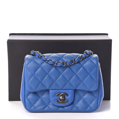 Chanel Caviar Quilted Mini Square Flap Blue 11 of 11