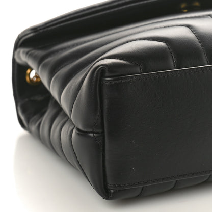 Saint Laurent Calfskin Y Quilted Monogram Small Loulou Chain Satchel Black 9 of 10