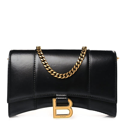 Balenciaga Shiny Box Calfskin Hourglass Chain Bag Black 1 of 8