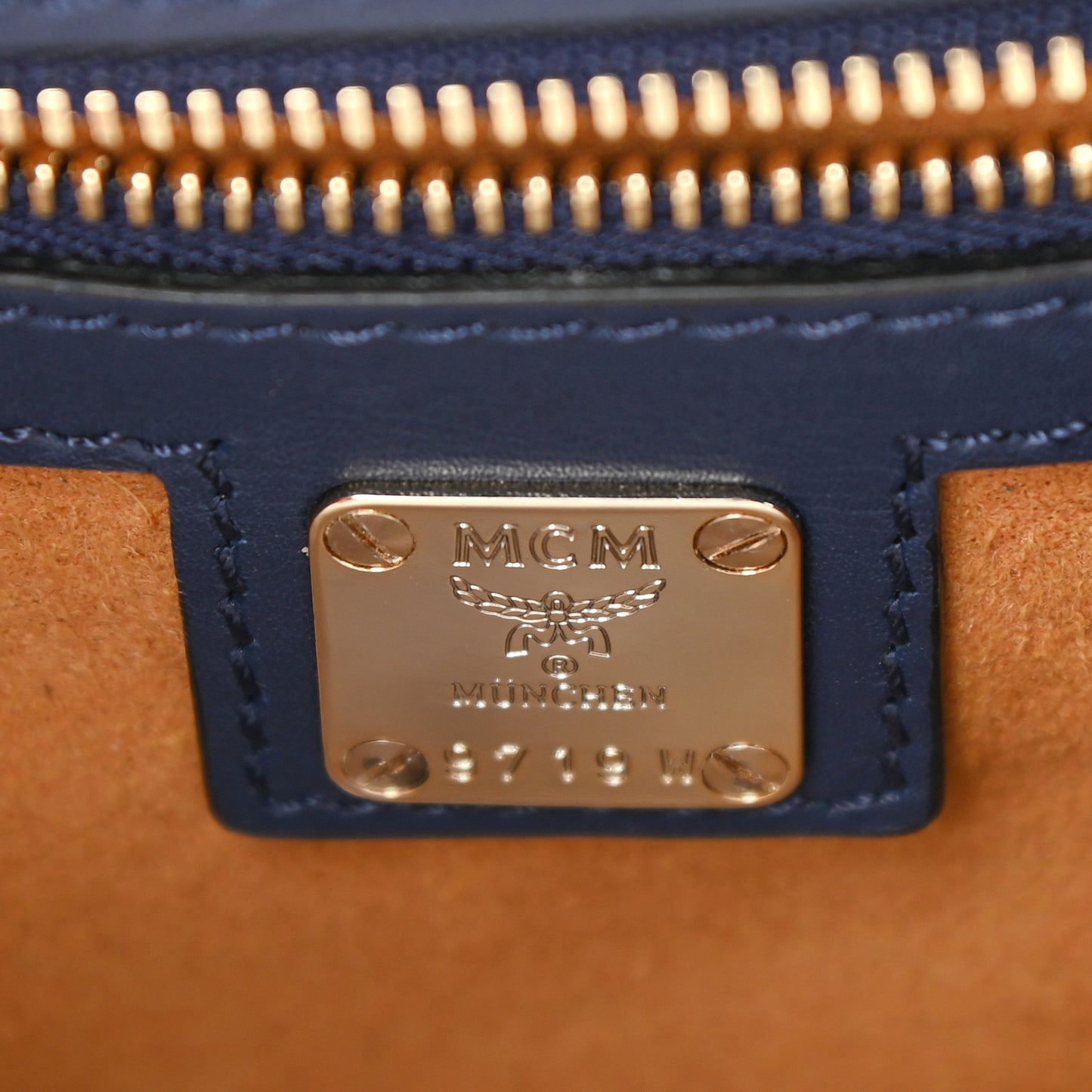 Visetos Small Patricia Block Satchel Cognac Navy Black