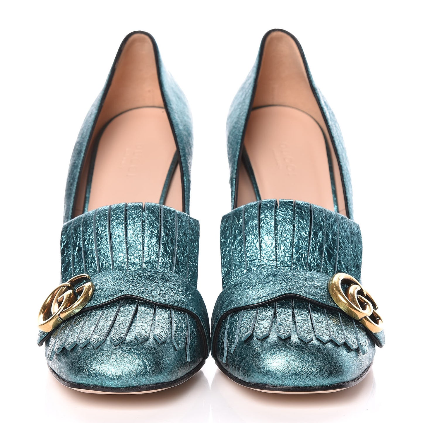 Galassia GG Marmont Fringe 105mm Loafer Pumps 41 Turchese