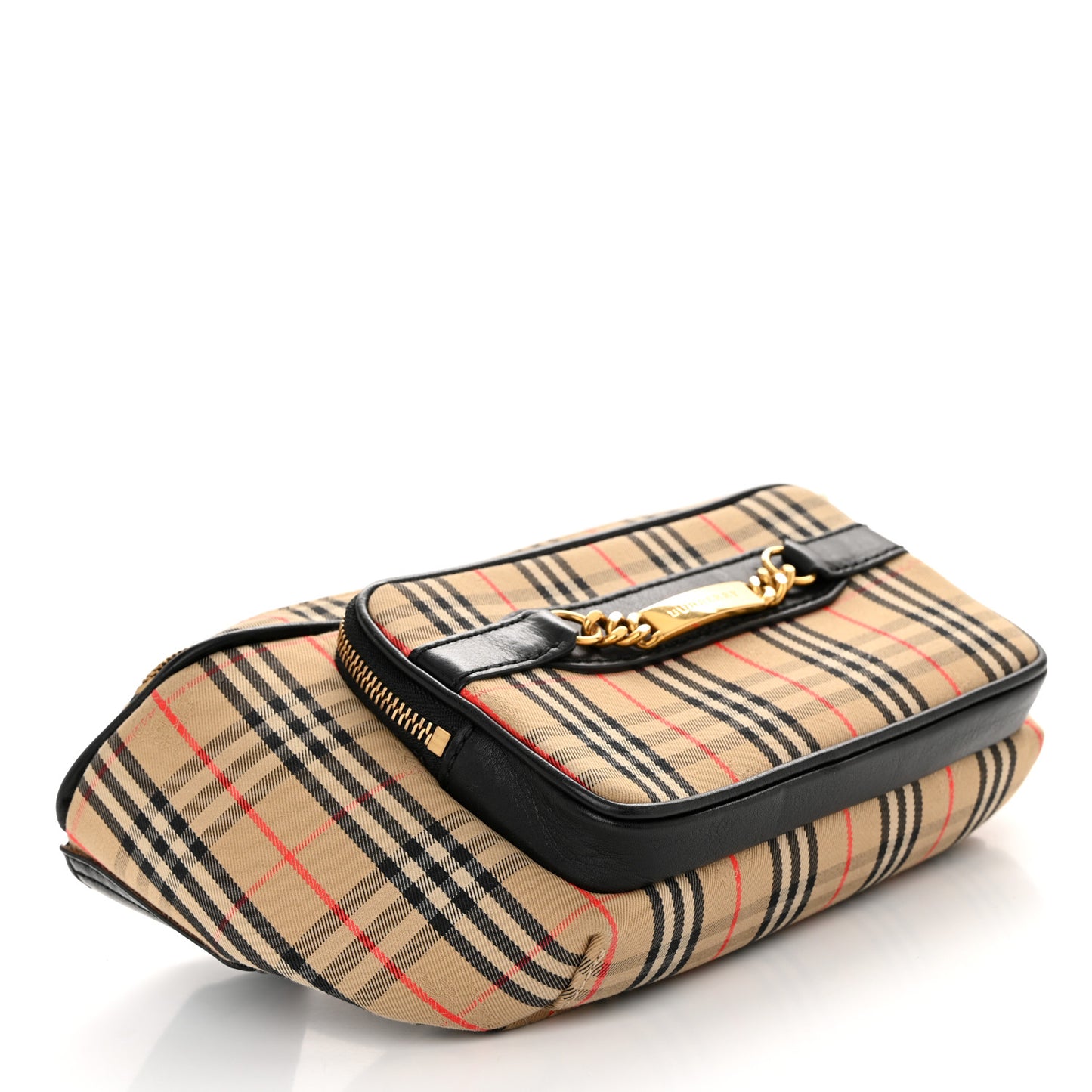 Cotton Vintage Check Large Bum Bag Archive Beige