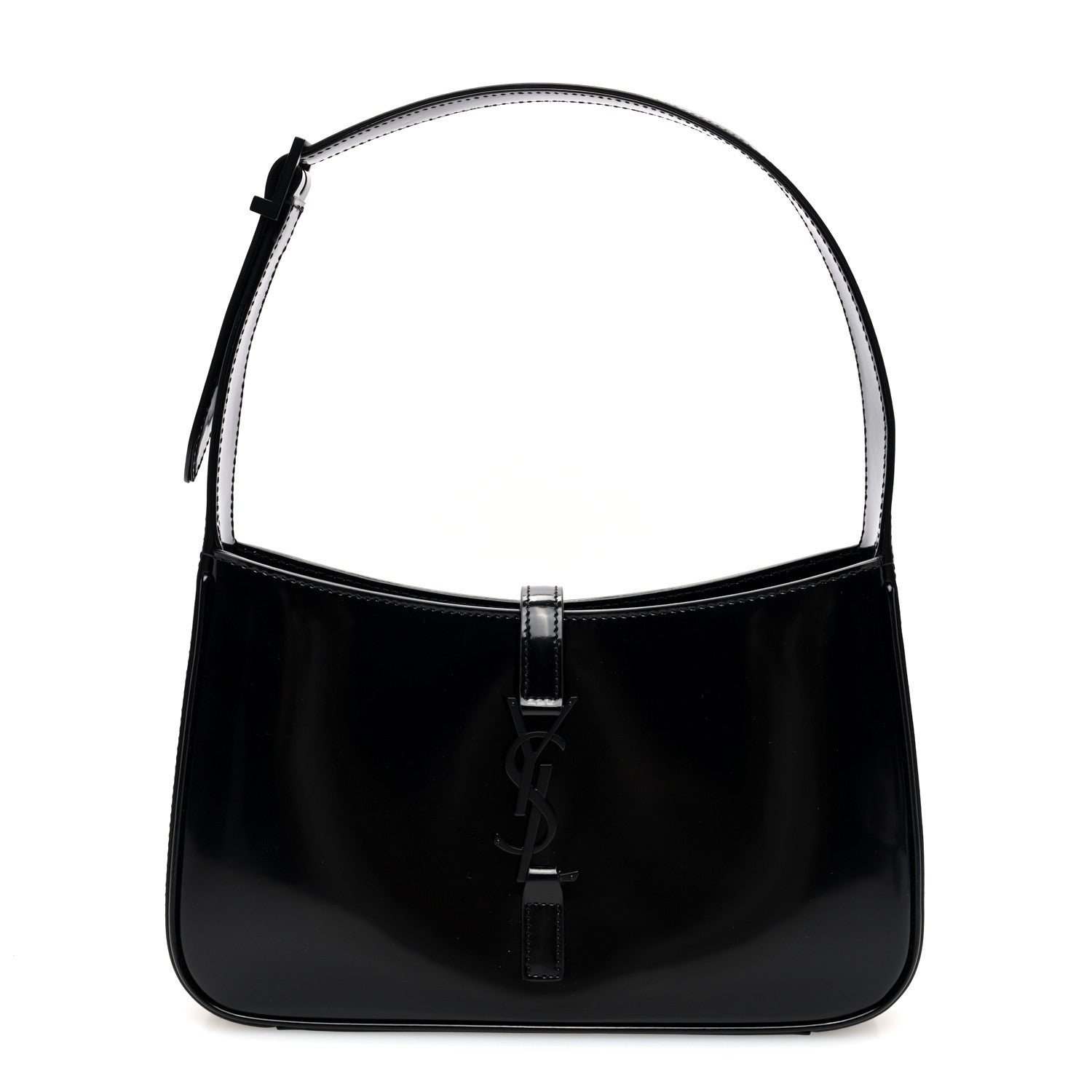 Saint Laurent Patent Le 5 A 7 Monochrome Hobo Black 1 of 9