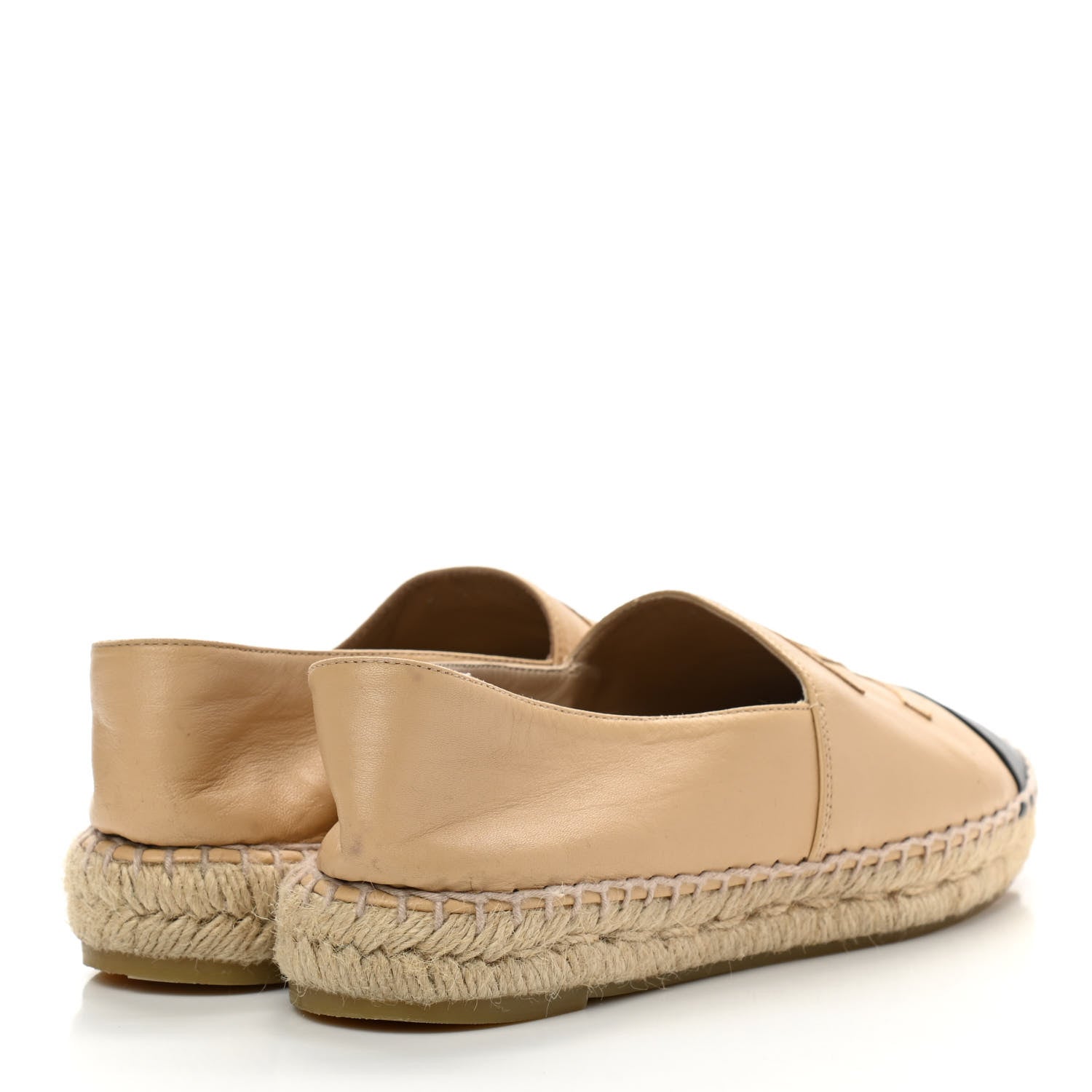 Chanel Lambskin CC Espadrilles 38 Beige Black 4 of 15