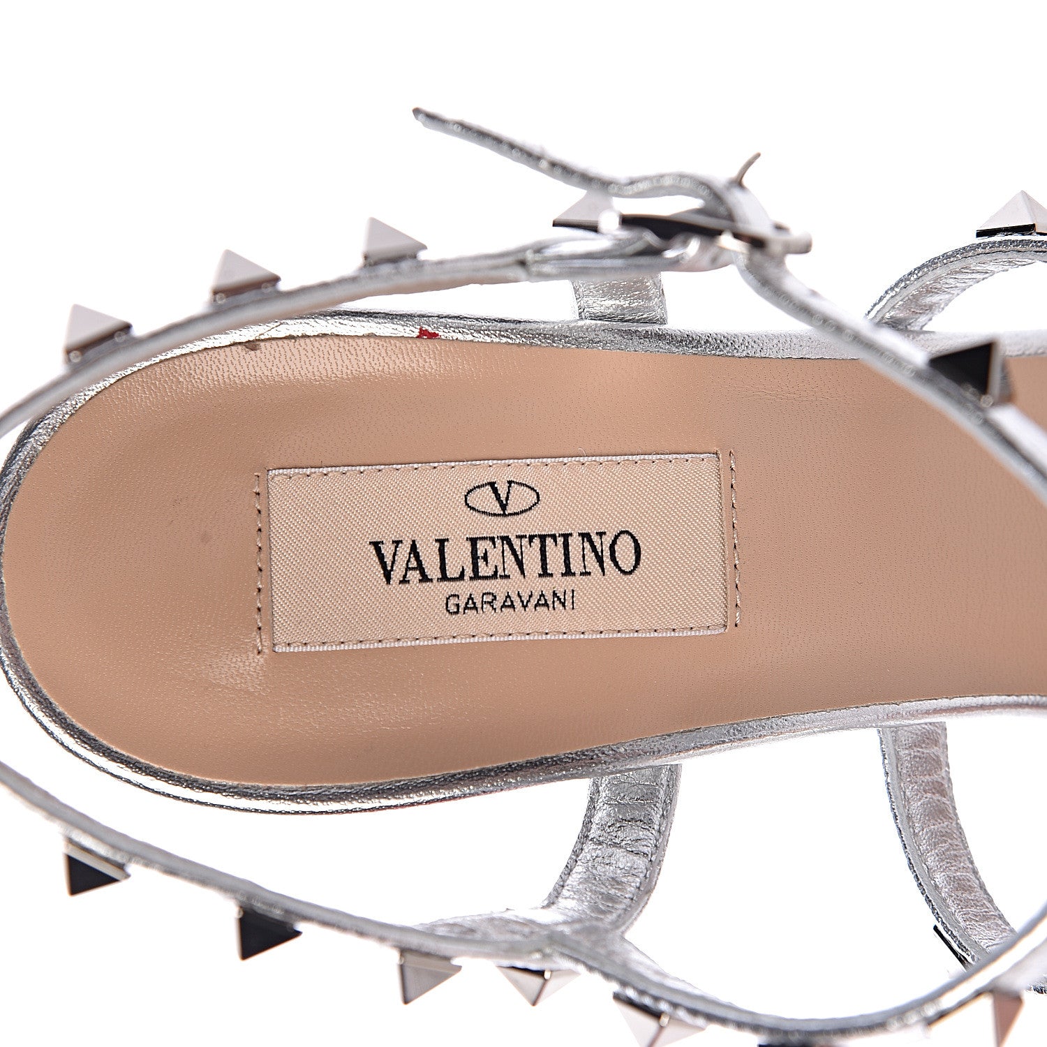 Valentino Garavani Metallic Nappa Rockstud Gladiator 105mm Sandals 39 Silver 5 of 9