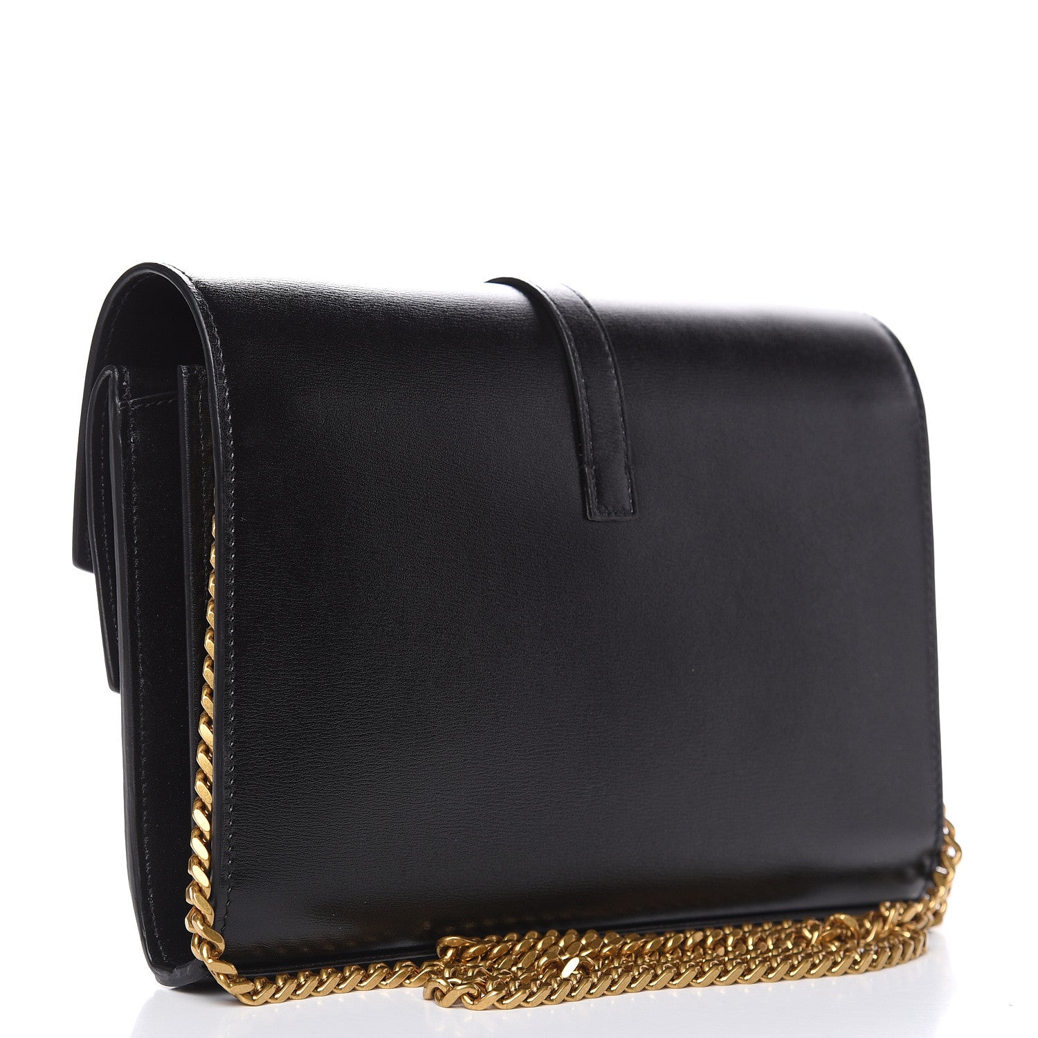 Saint Laurent Smooth Calfskin Monogram Sulpice Chain Wallet Black 3 of 9