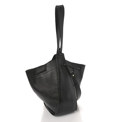 The Row Grained Calfskin Drawstring Bucket Bag Black 3 of 16