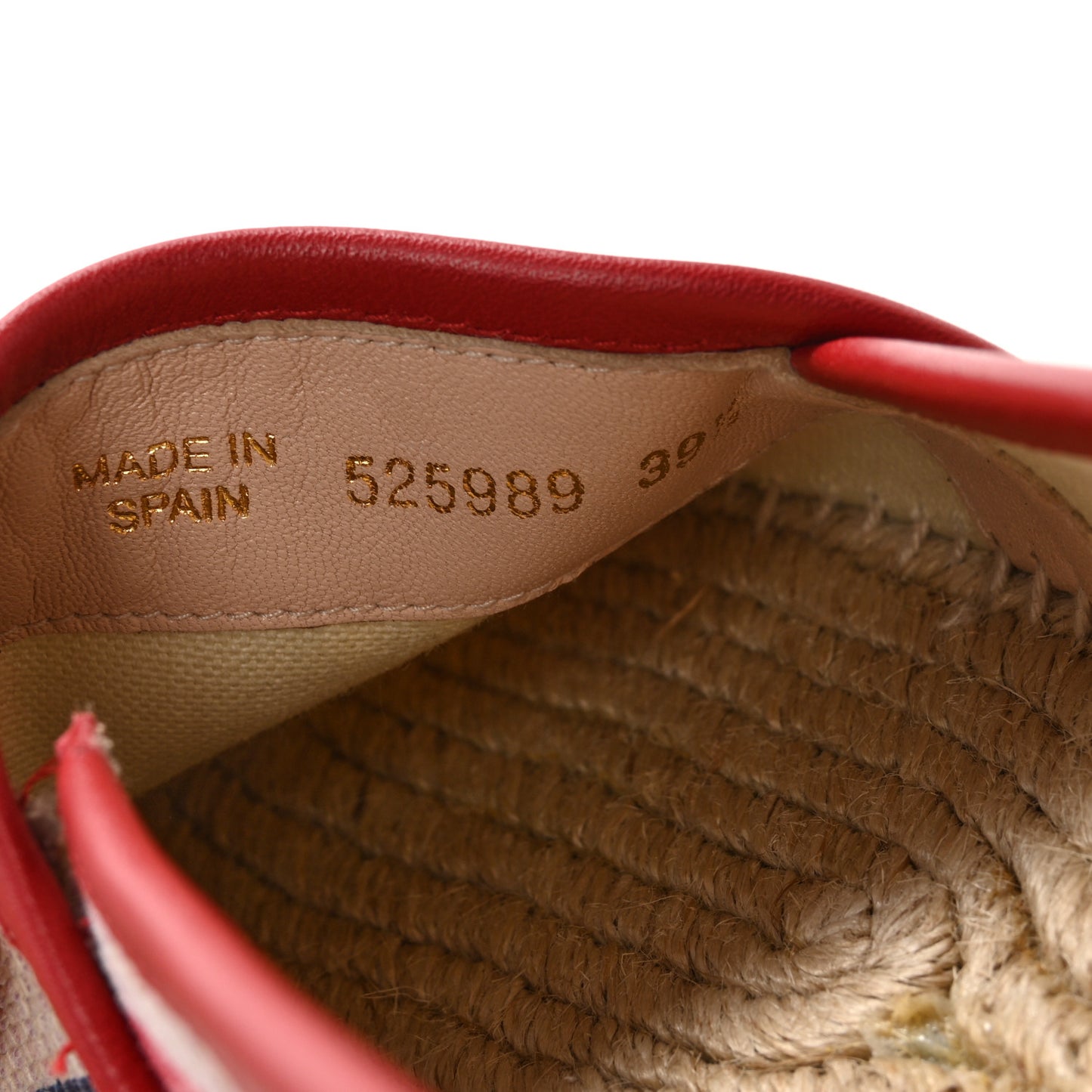 Canvas Sylvie Stripe Logo Platform Espadrilles 39.5 Mystic White Hibiscus Red Maritime