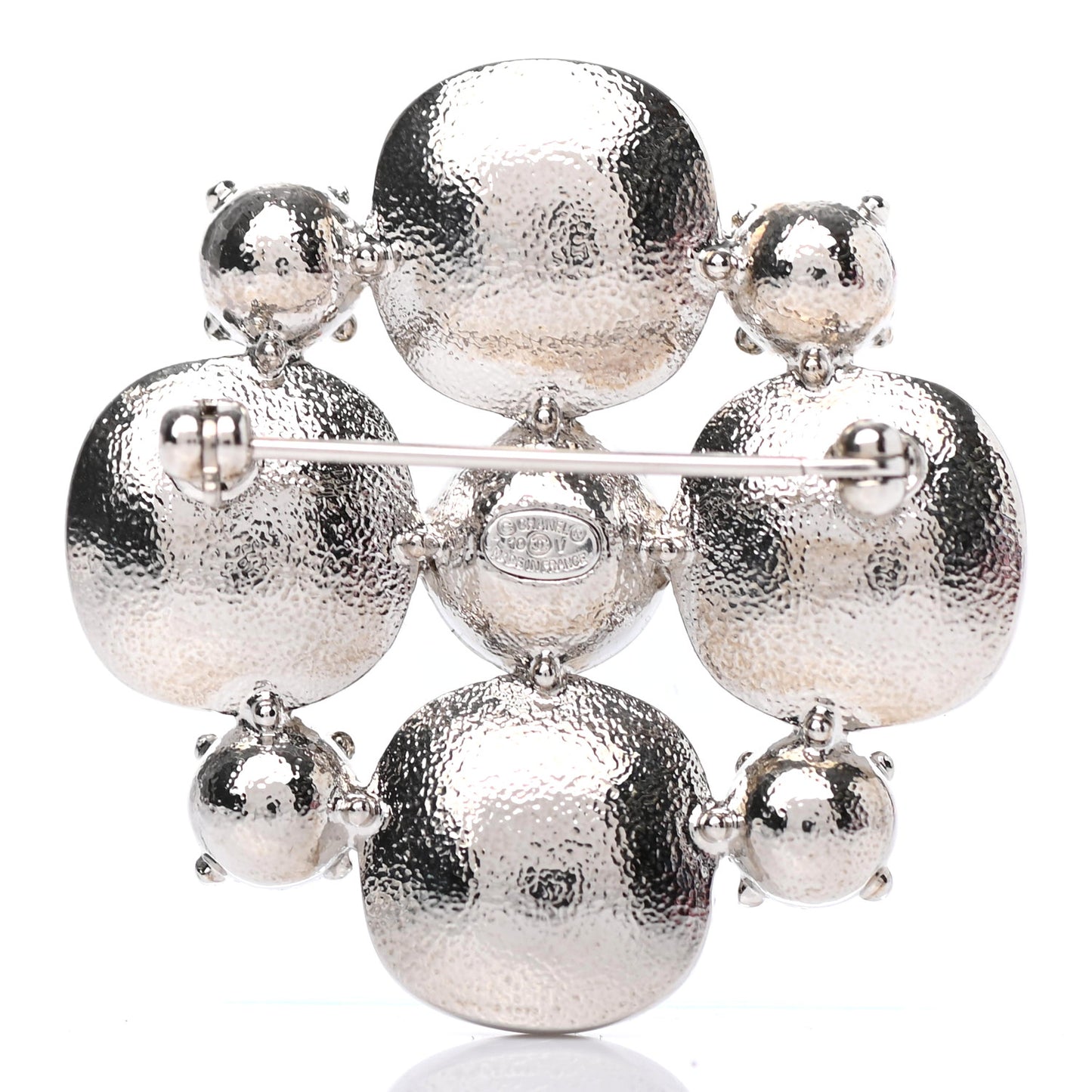 Crystal Baguette CC Brooch Silver