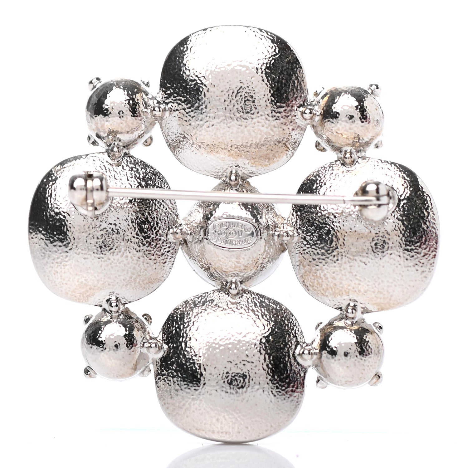Chanel Crystal Baguette CC Brooch Silver 2 of 3