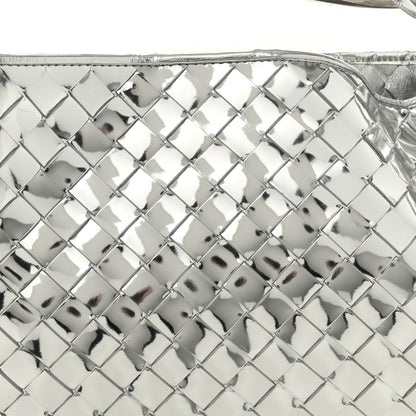 Bottega Veneta Mirror Laminated Nappa Intrecciato Sardine Bag Silver 8 of 11