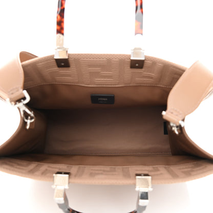 Fendi Technical Fabric Plexiglass FF Medium Fendi Sunshine Shopper Tote Sand 5 of 8