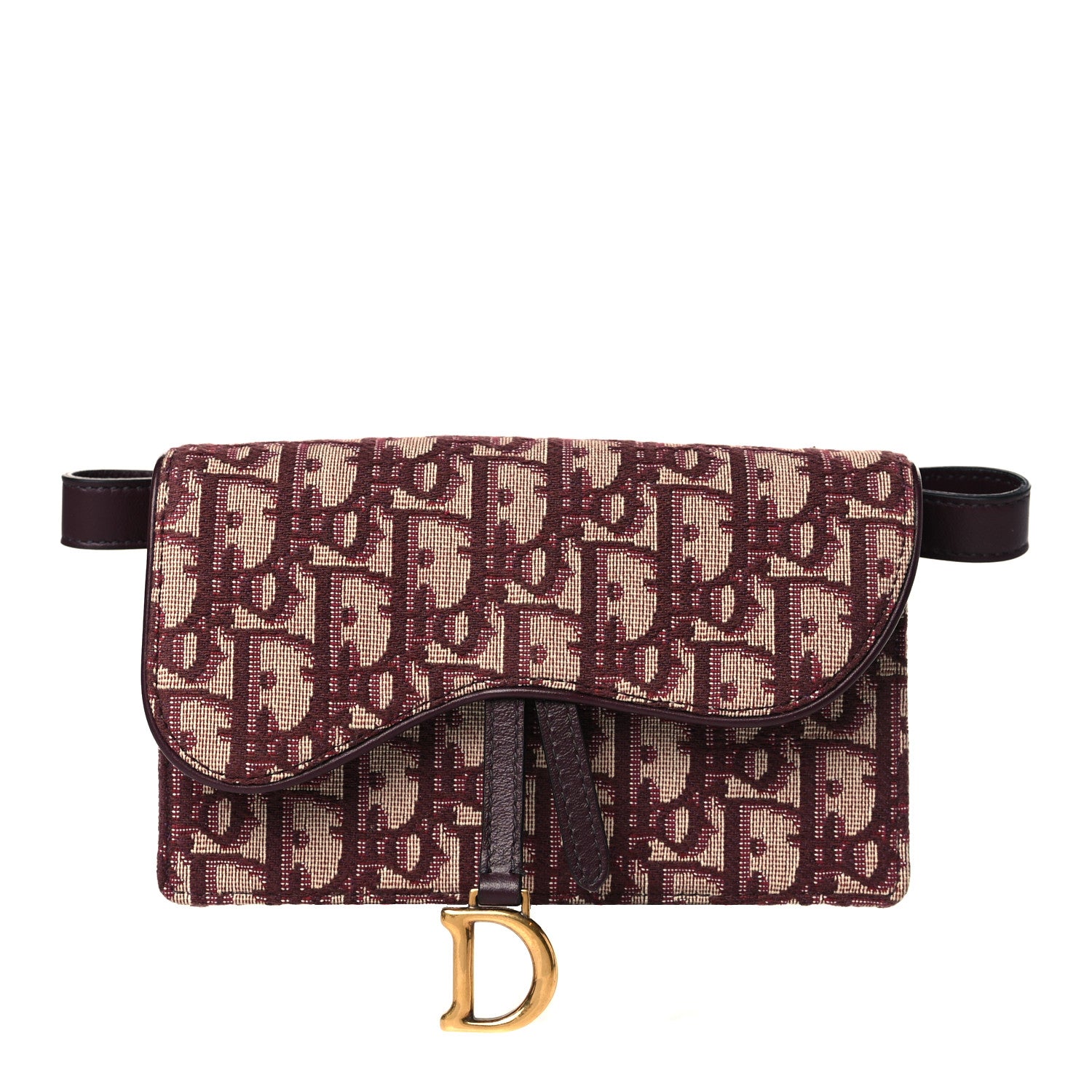Christian Dior Oblique Saddle Belt Bag Bordeaux 1 of 10