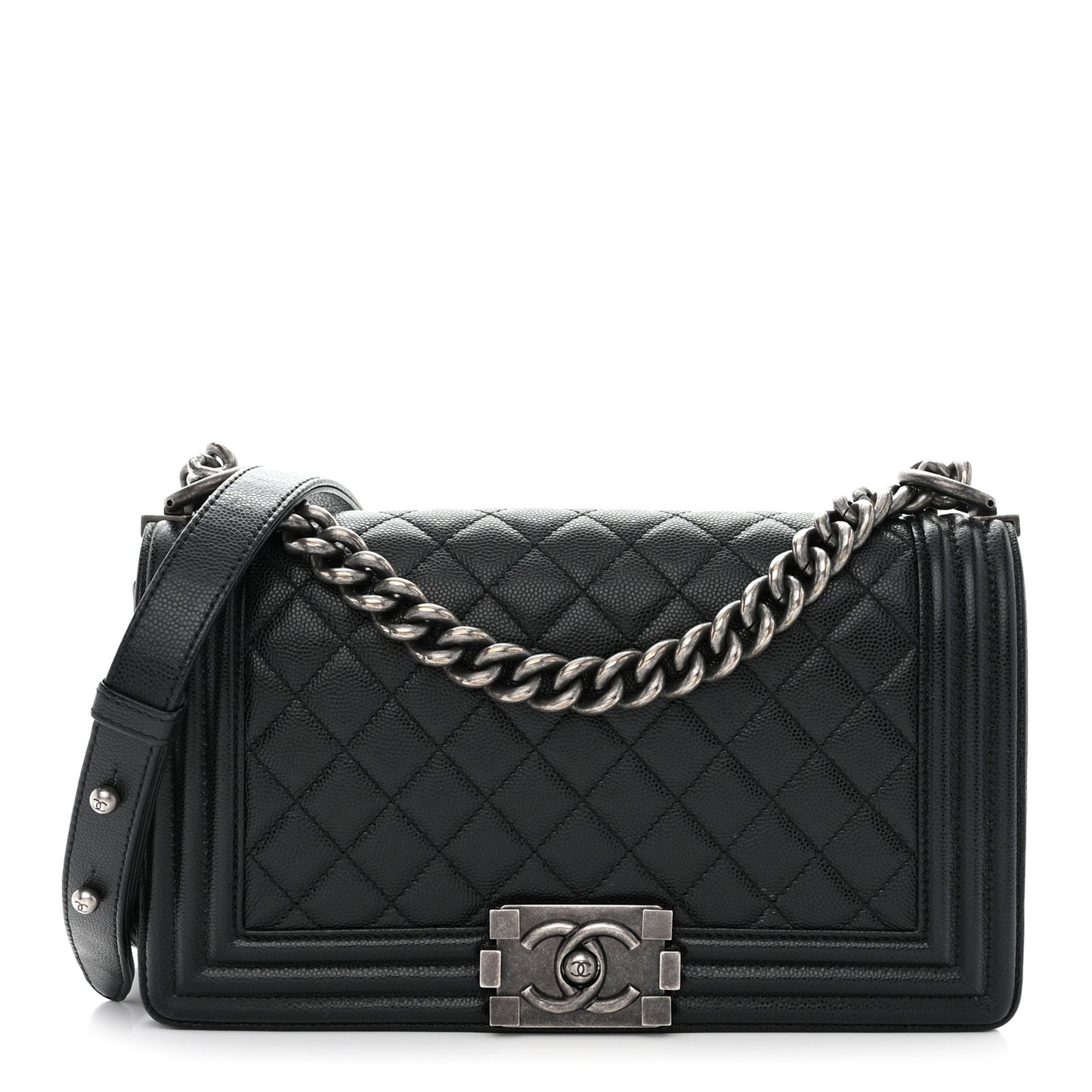 Caviar Quilted Medium Boy Flap Black