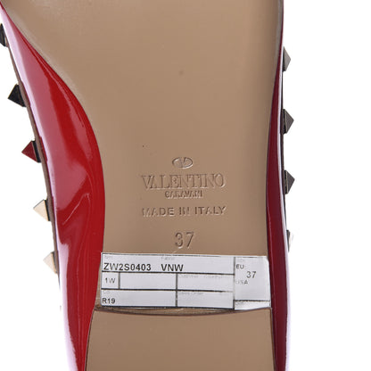 Valentino Garavani Patent Nappa Rockstud Ballerina Flats 37 Rosso Valentino Poudre 6 of 10