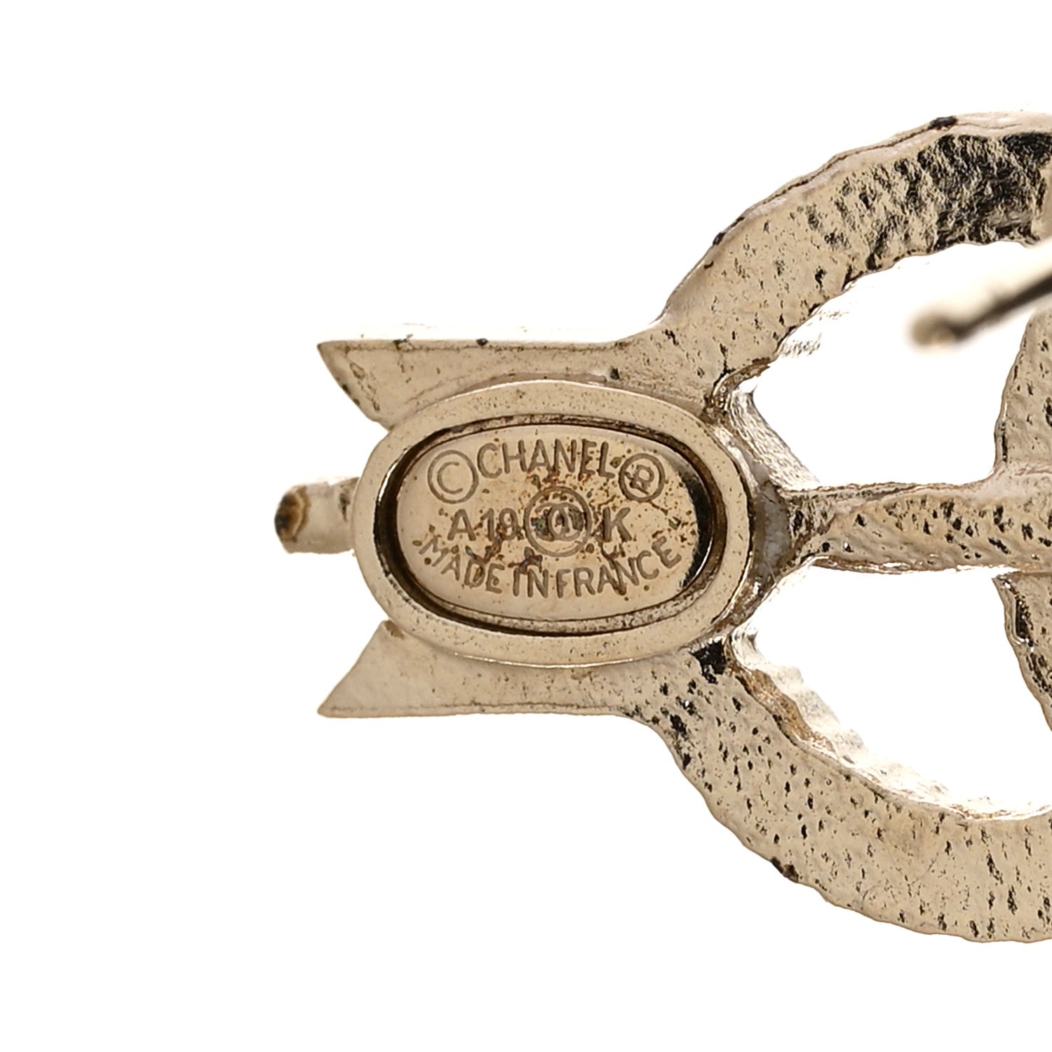 Chanel Metal Crystal CC Arrow Earrings Gold 4 of 5
