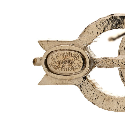 Chanel Metal Crystal CC Arrow Earrings Gold 4 of 5