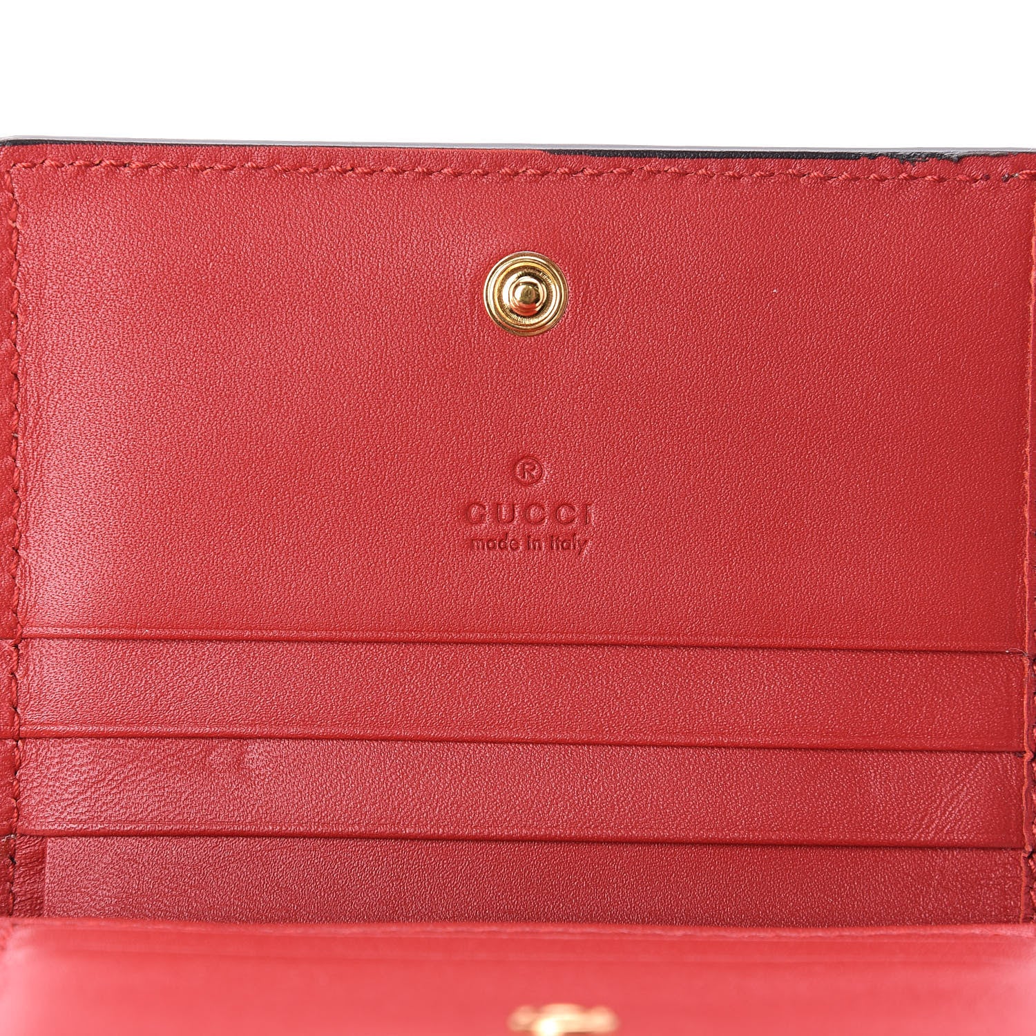 Gucci GG Supreme Monogram Bosco Patch Card Case Wallet Beige Malva Hibiscus Red 9 of 11