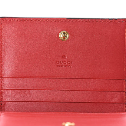 Gucci GG Supreme Monogram Bosco Patch Card Case Wallet Beige Malva Hibiscus Red 9 of 11