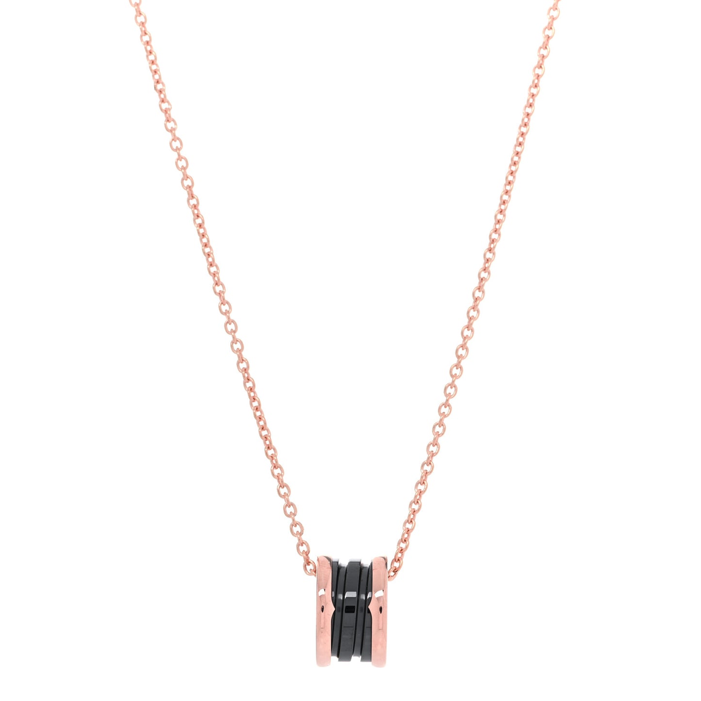 18K Rose Gold Black Ceramic B.Zero1 Pendant Necklace