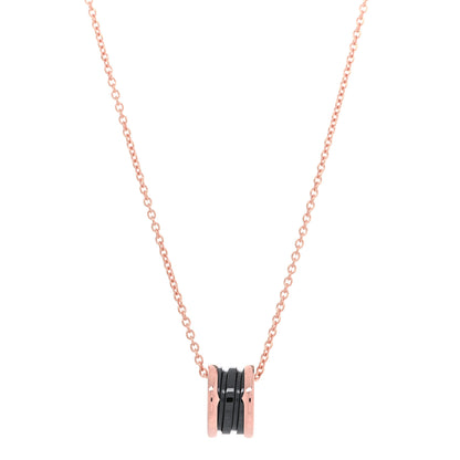 Bulgari 18K Rose Gold Black Ceramic B.Zero1 Pendant Necklace 1 of 7