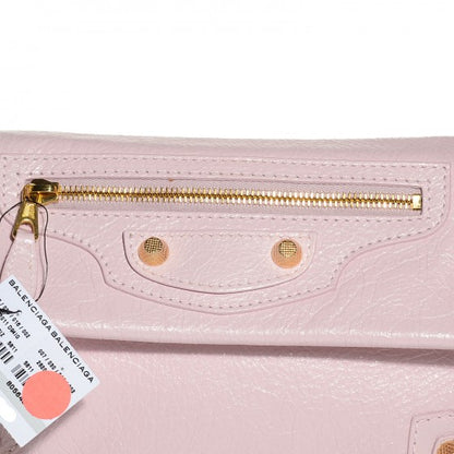 Balenciaga Agneau Giant 12 Gold Hardware Envelope Clutch Rose Poudre 9 of 18