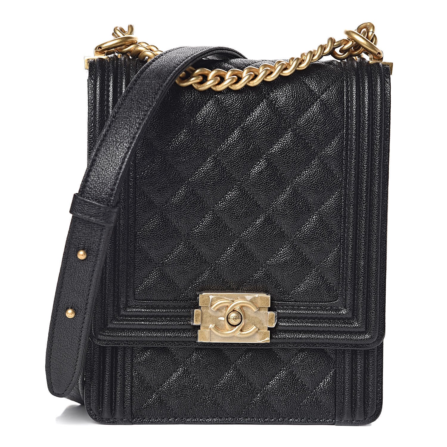 Chanel Caviar Quilted North South Boy Flap Black 1 of 10