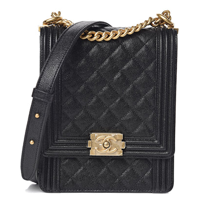 Chanel Caviar Quilted North South Boy Flap Black 1 of 10