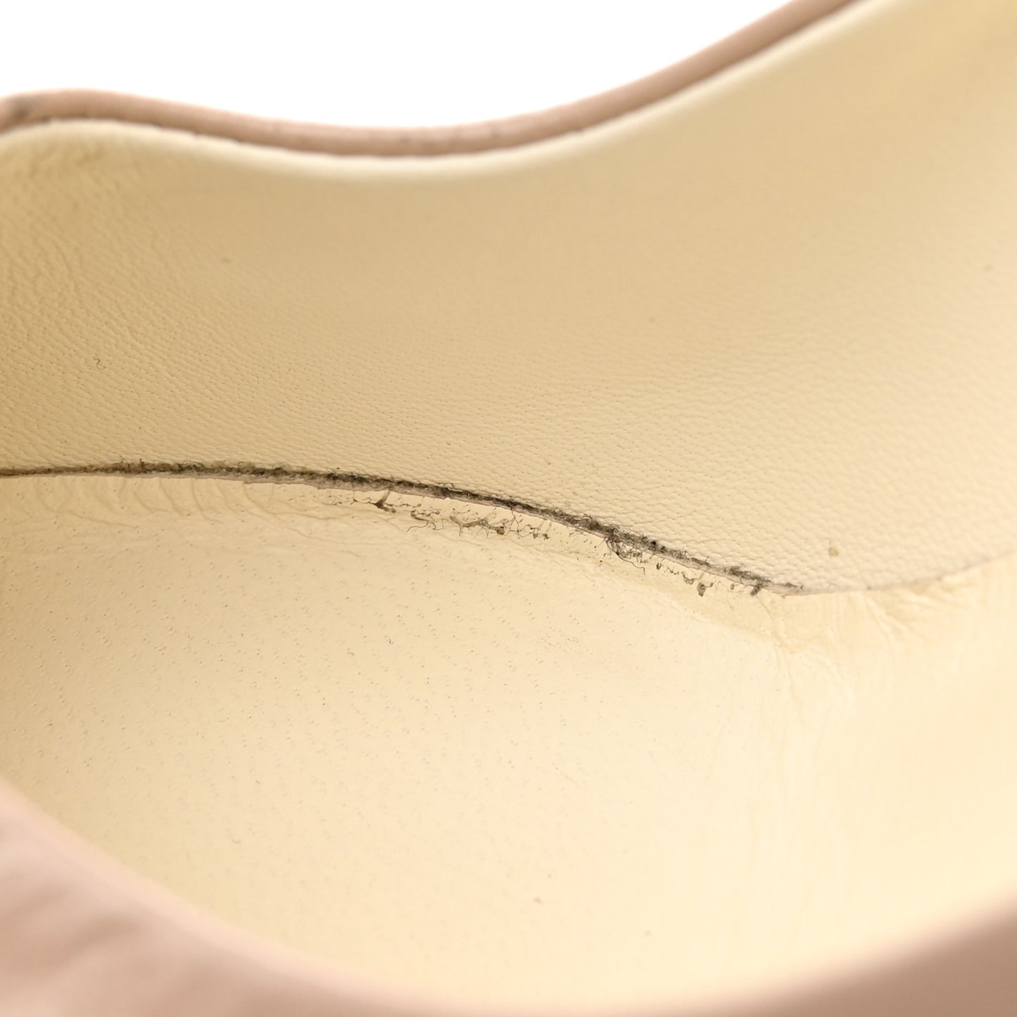 Shiny Calfskin Grosgrain Cap Toe CC Pearl Pumps 37 Beige Black