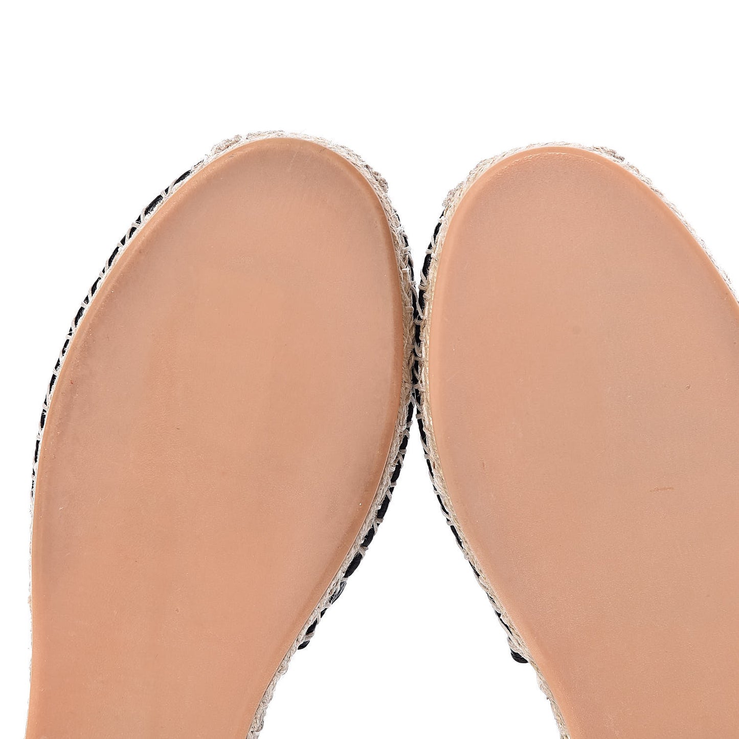 Grained Calfskin Rockstud Ankle Wrap Espadrille 20mm Flats 37 Black Light Cuir Natural