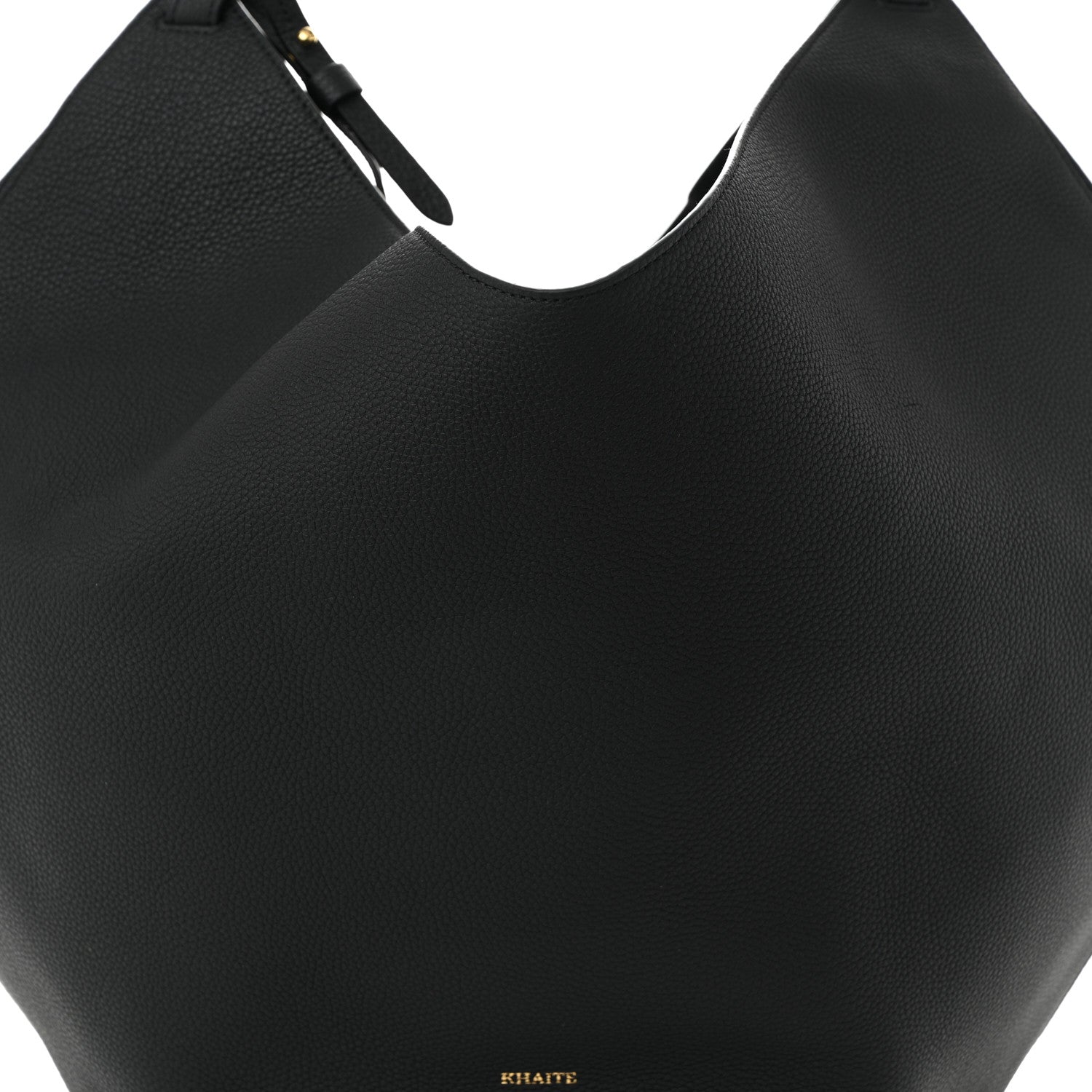 Khaite Pebbled Sport Calfskin Medium Lotus Tote Black 8 of 11