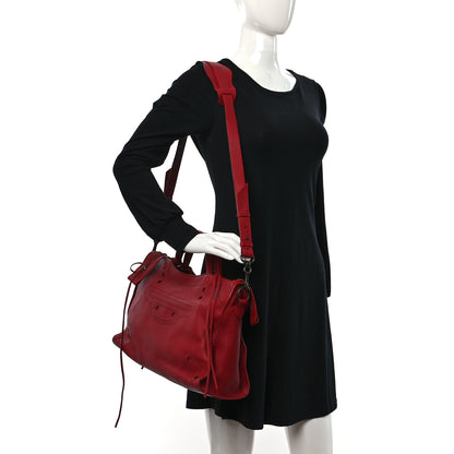 Balenciaga Veau Soyeux Perforated Blackout City Rouge Groseille 2 of 9
