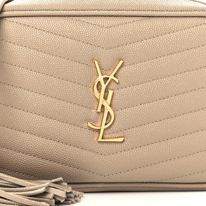 Saint Laurent Grain De Poudre Matelasse Monogram Mini Lou Camera Bag Dark Beige 8 of 10
