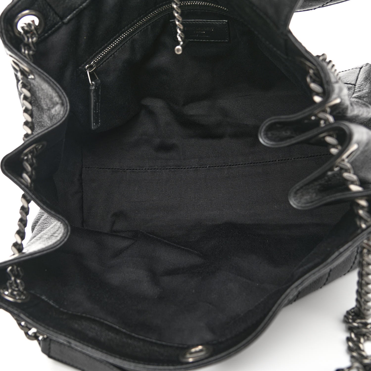 Saint Laurent Vintage Lambskin Chevron Monogram Medium Nolita Black 5 of 12