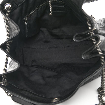Saint Laurent Vintage Lambskin Chevron Monogram Medium Nolita Black 5 of 12