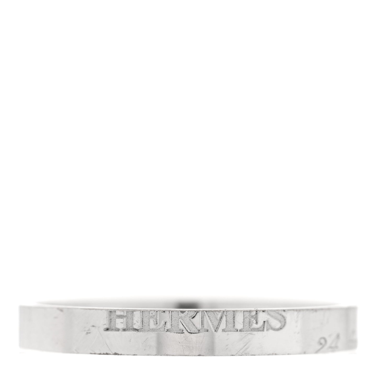 18K White Gold Cartouche Mini Band Ring 63 10.25