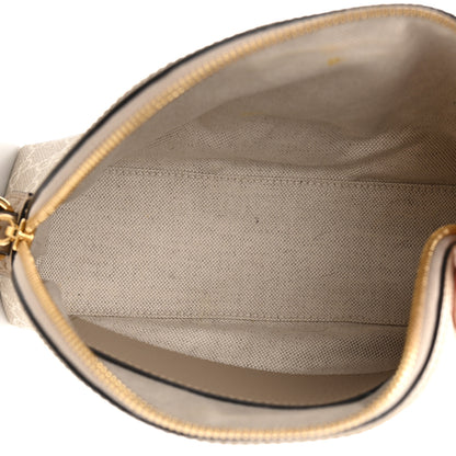 Gucci GG Supreme Monogram Textured Dollar Calfskin Web Small Ophidia Dome Shoulder Beige Mystic White Oatmeal 5 of 14