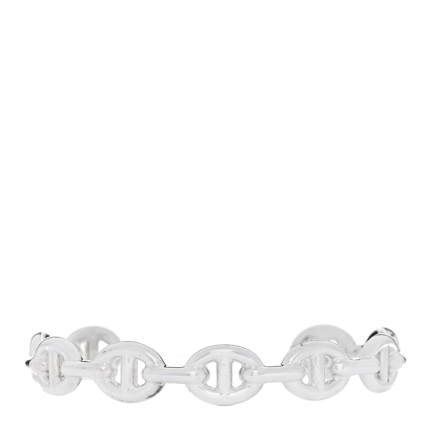 Sterling Silver MM Chaine d'Ancre Enchainee Cuff Bracelet ST
