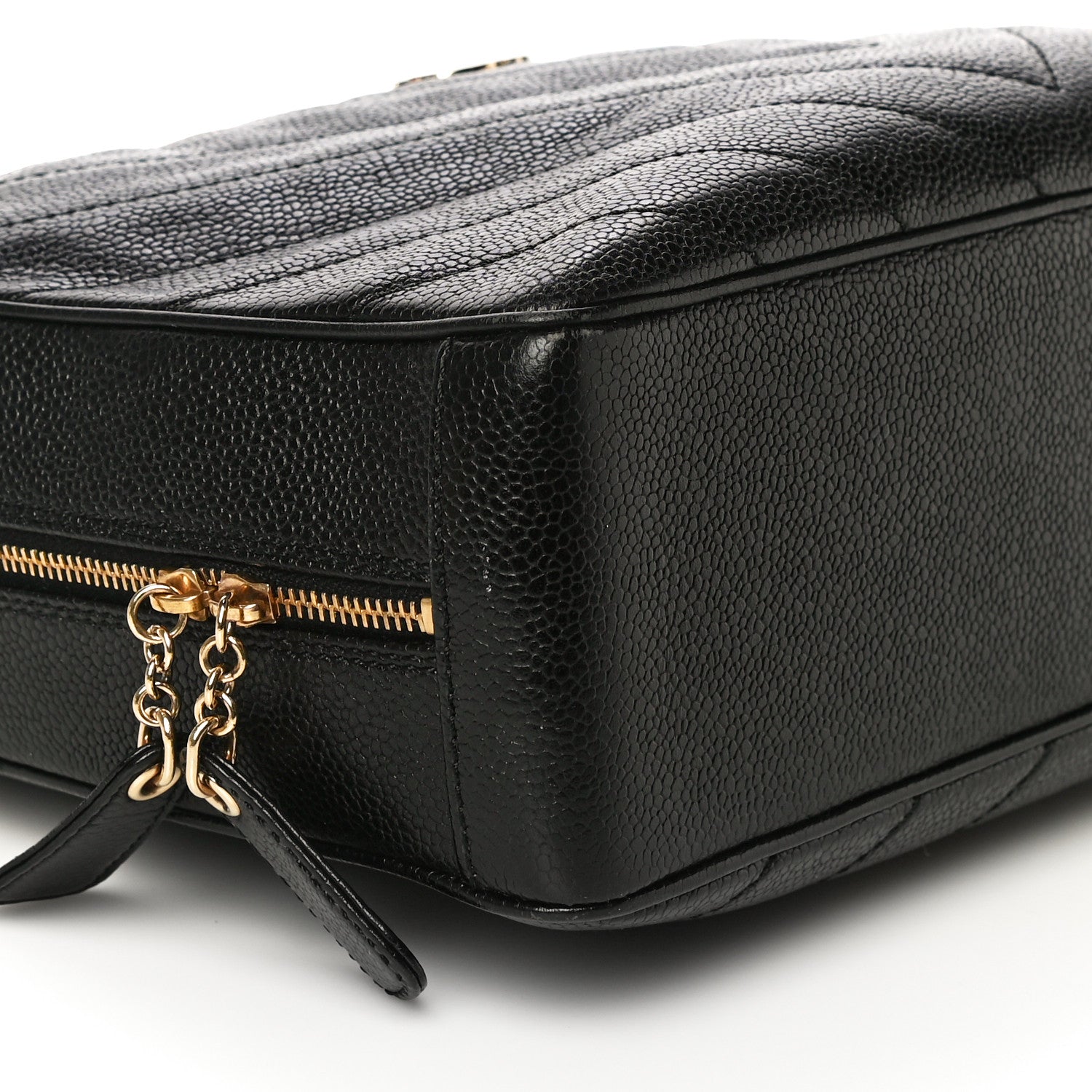 Chanel Caviar Chevron Quilted Camera Case Black 10 of 13