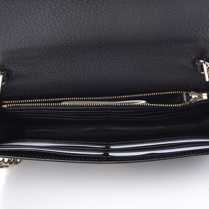 Gucci Dollar Calfskin Interlocking G Chain Wallet Black 5 of 8