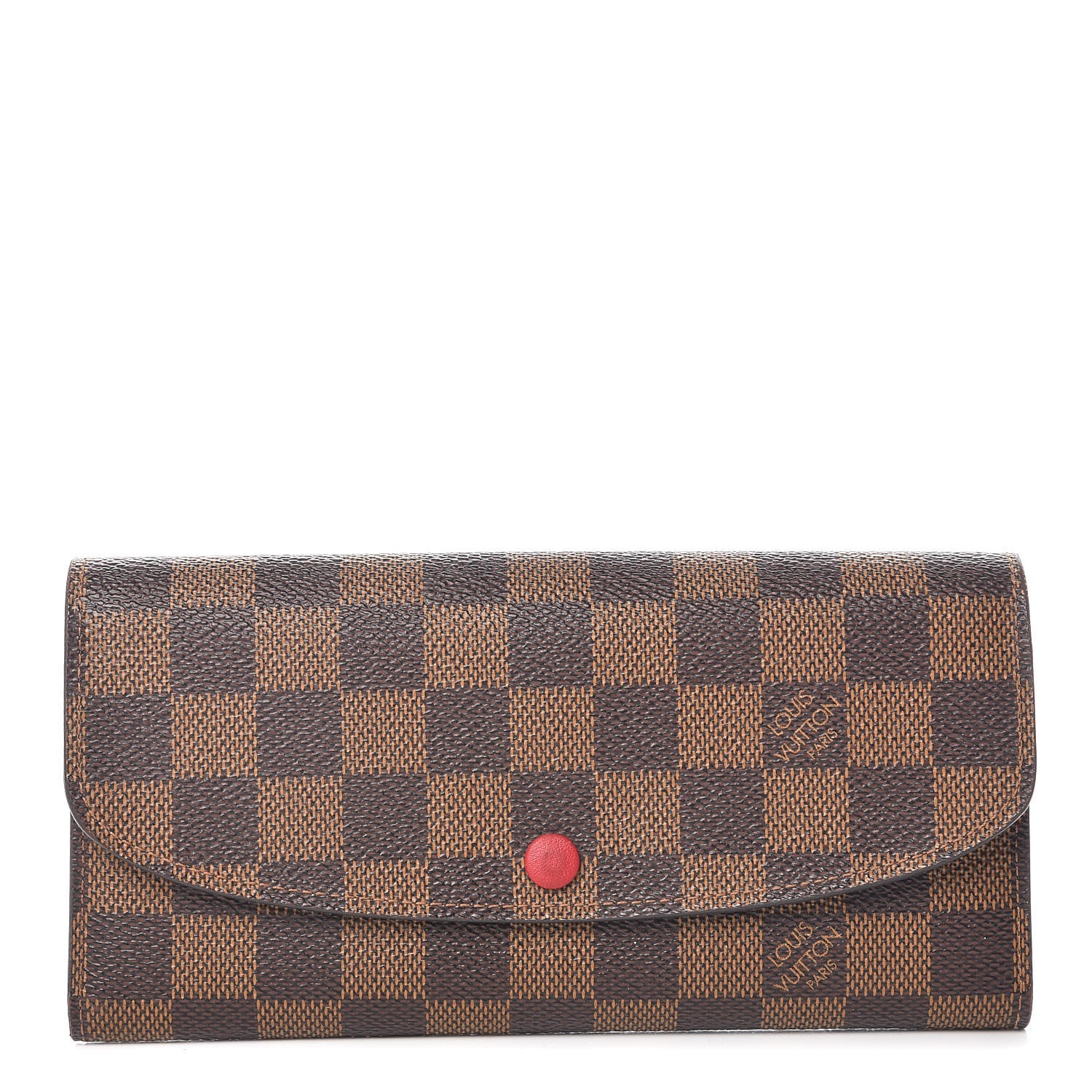 Louis Vuitton Damier Ebene Emilie Wallet Red 1 of 10